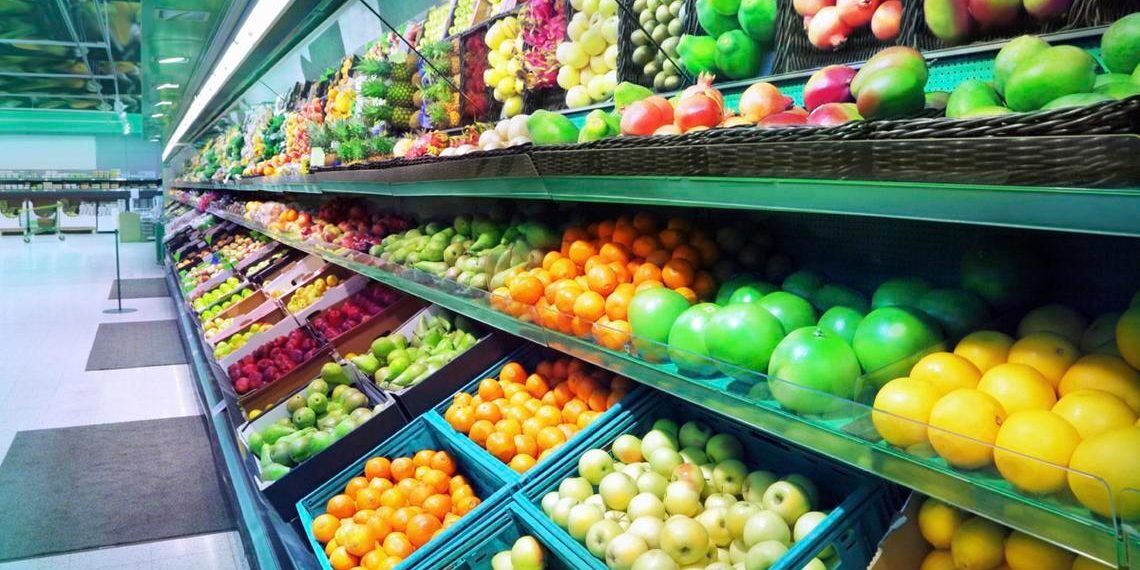 超市 水果 蔬菜 例图。