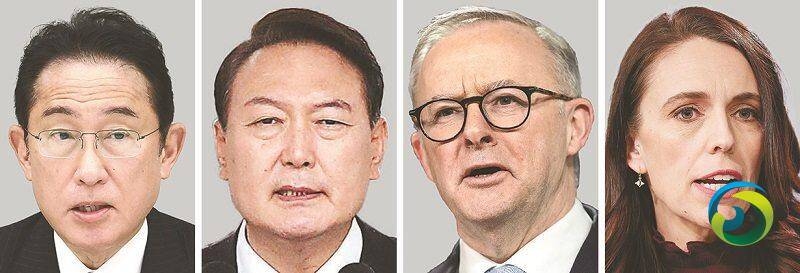 日韩澳新首次首脑会议 确认与北约推进协作
