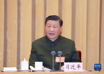 （资料照片）2022年10月24日下午，习近平出席在京召开的军队领导干部会议并发表讲话。