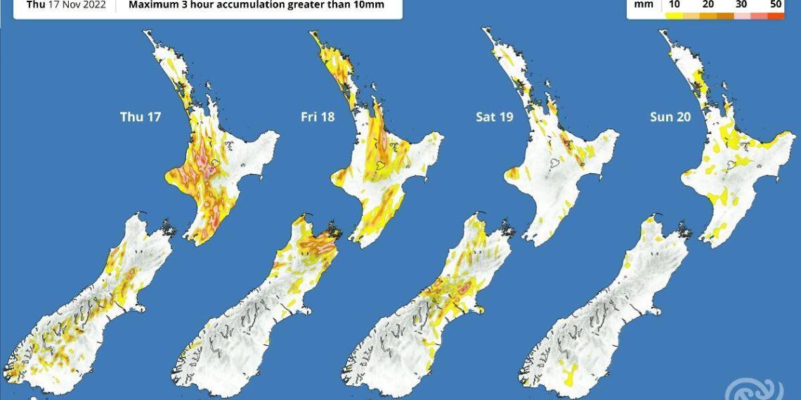 新西兰天气：北岛大部分地区出现强雷暴警告