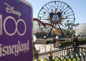 People visit the Disneyland Resort in Anaheim, California, the United States, on Jan. 26, 2023.