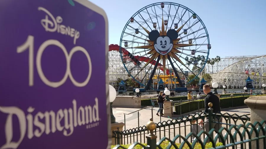People visit the Disneyland Resort in Anaheim, California, the United States, on Jan. 26, 2023.