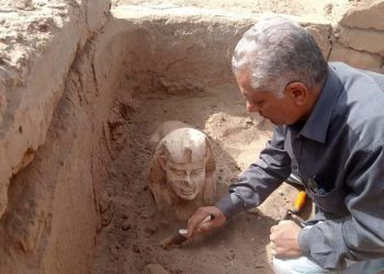 埃及出土“笑脸”狮身人面像