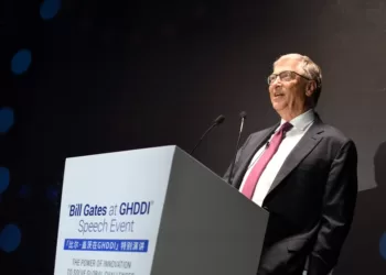 2023年6月15日，比尔及梅琳达·盖茨基金会联席主席比尔·盖茨在北京发表演讲。