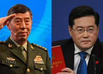 李尚福（左）、秦刚（右）。合成图片。