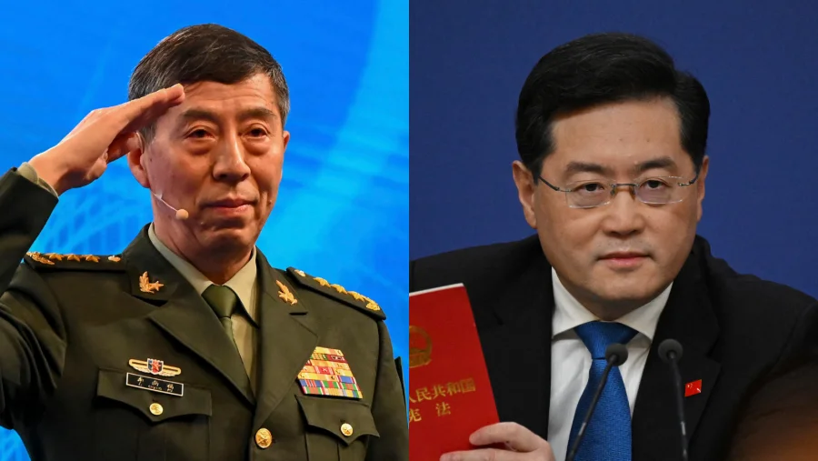 李尚福(左)、秦刚(右)。合成图片。