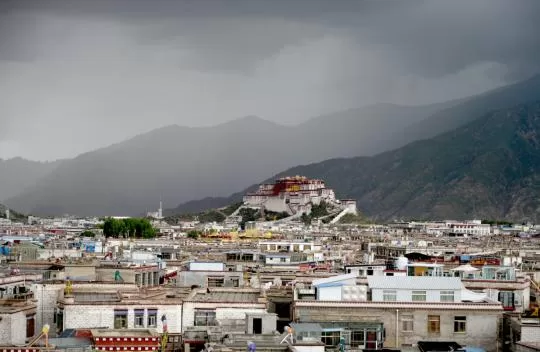 The Potala Palace stands in the center town of Lhasa.