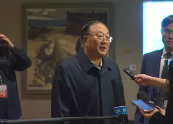 中国常驻联合国代表张军在磋商中就当前巴以局势阐述中方立场。