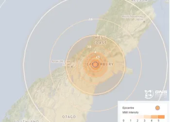 坎特伯雷Methven周一晚发生5.1级地震
