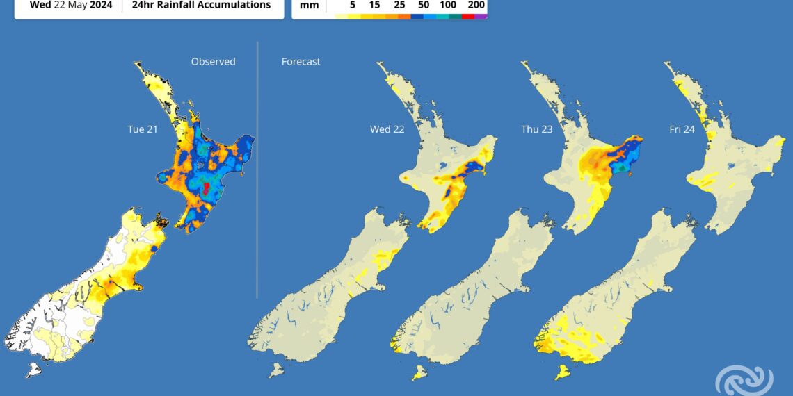 新西兰全国范围内发生洪水,北岛部分地区在大雨和雷暴中疏散