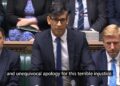英相蘇納克就70至90年代血液污染醜聞公開道歉