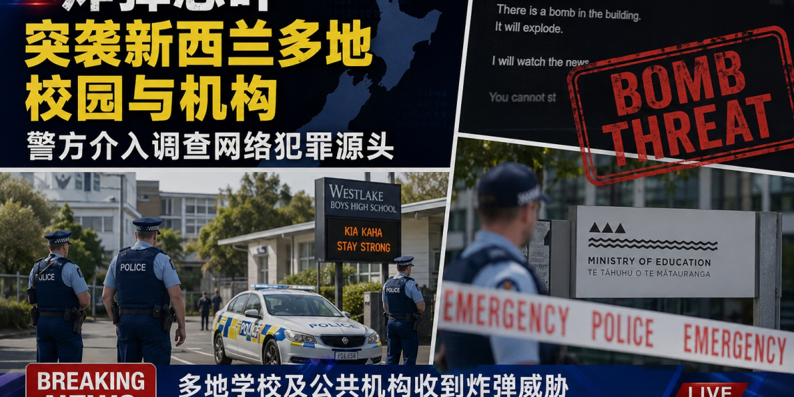 炸弹恐吓突袭新西兰多地校园与机构 警方介入调查网络犯罪源头