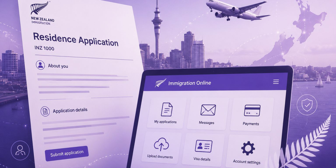 新西兰移民申请示意图。