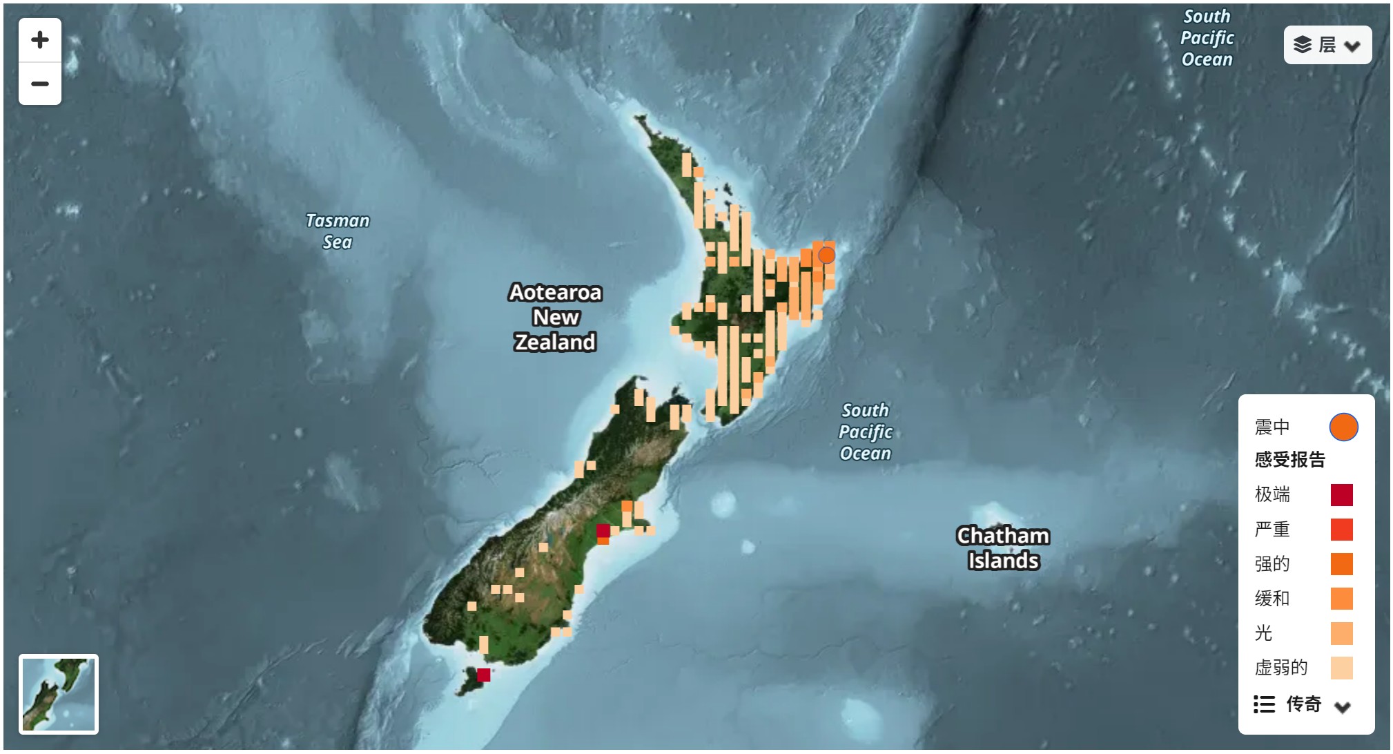 北岛东海岸发生 5.7 级强震
