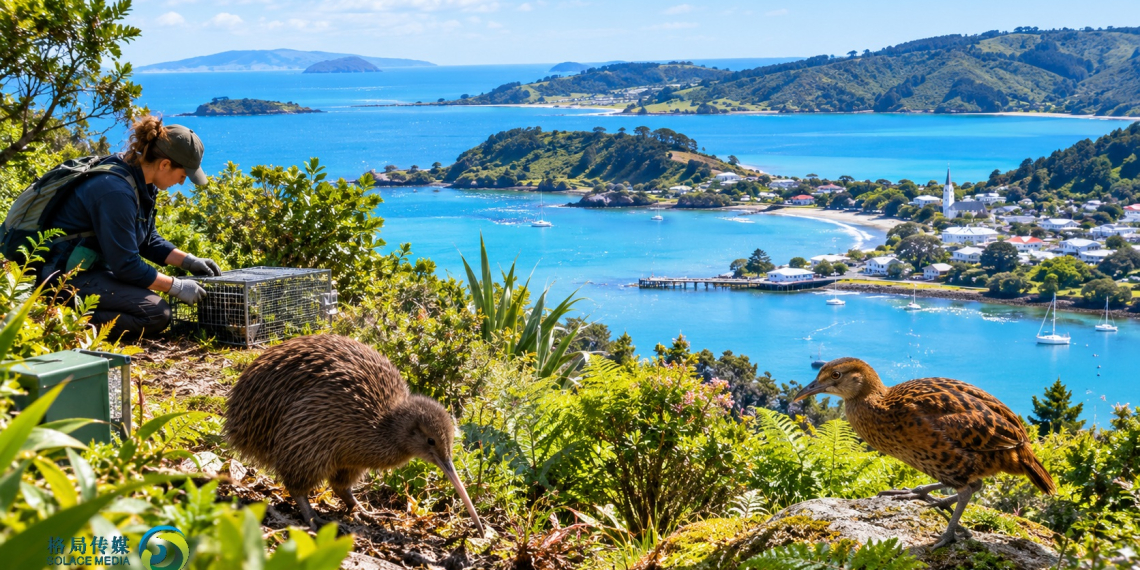 Kiwi Conservation Over Turquoise Bay