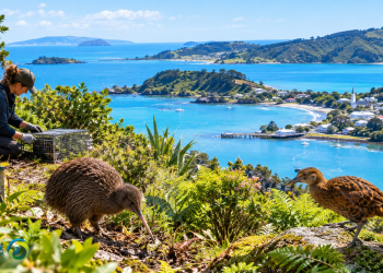 Kiwi Conservation Over Turquoise Bay